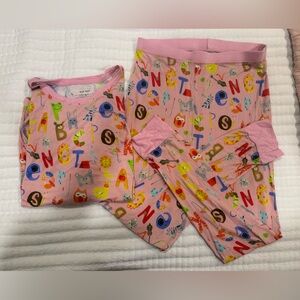 Little Sleepies Pink Alphabet Kids Pajama Set